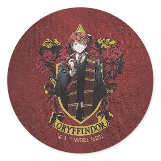 HARRY POTTER™ | Anime Ron Weasley House Crest Classic Round Sticker