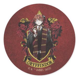 HARRY POTTER™ | Anime Ron Weasley House Crest Classic Round Sticker