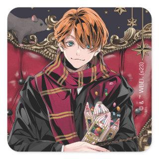 HARRY POTTER™ | Anime Ron Weasley Seated Square Sticker