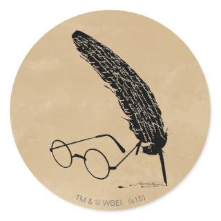 Harry Potter | Glasses And Quill Classic Round Sticker