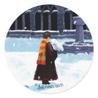 HARRY POTTER™ & Hedwig in HOGWARTS™ Courtyard Classic Round Sticker