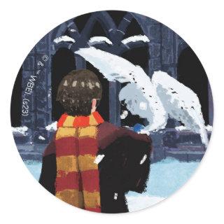 HARRY POTTER™ & Hedwig in the Snow Classic Round Sticker