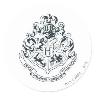 Harry Potter | Hogwarts Crest - Black and White Classic Round Sticker