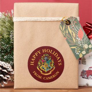 Harry Potter | Hogwarts Crest | Happy Holidays Classic Round Sticker