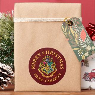 Harry Potter | Hogwarts Crest | Merry Christmas Classic Round Sticker