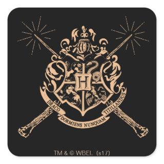 Harry Potter | Hogwarts Crossed Wands Crest Square Sticker