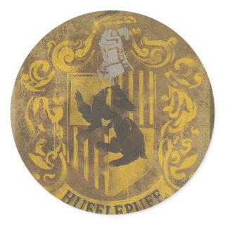 Harry Potter | Hufflepuff Crest Spray Paint Classic Round Sticker