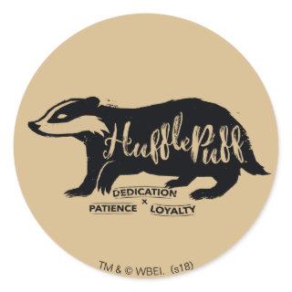 Harry Potter | HUFFLEPUFF™ Silhouette Typography Classic Round Sticker