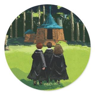 HARRY POTTER™, Ron, & Hermione at Hagrid's Hut Classic Round Sticker