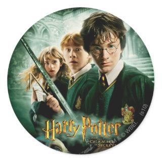 Harry Potter Ron Hermione Dobby Group Shot Classic Round Sticker