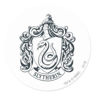 Harry Potter | Slytherin Crest - Black and White Classic Round Sticker