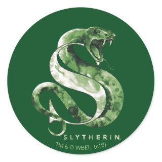 Harry Potter | SLYTHERIN™ Snake Watercolor Classic Round Sticker