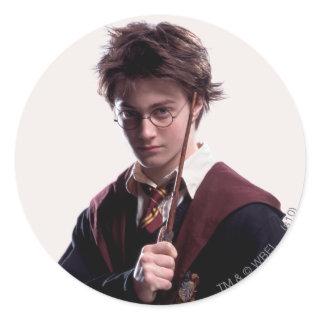 Harry Potter Wand Raised Classic Round Sticker