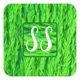 Harvest Green Grass Seed Photo  Square Sticker