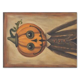 Harvest Magic: Folk Art Pumpkin Head Decoupage  Tissue Paper
