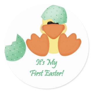 Hatching Duck First Easter Tshirts and Gifts Classic Round Sticker