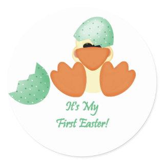 Hatching Duck First Easter Tshirts and Gifts Classic Round Sticker