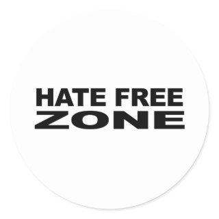 Hate Free Zone 2 Classic Round Sticker