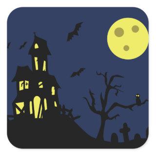 Haunted House Square Sticker
