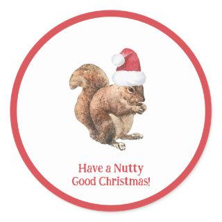 Have a NUTTY Good Christmas Squirrel Holiday   Classic Round Sticker
