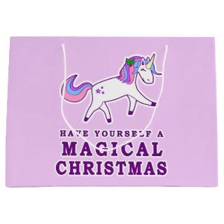 Have Yourself a Magical Christmas Unicorn Large Gift Bag