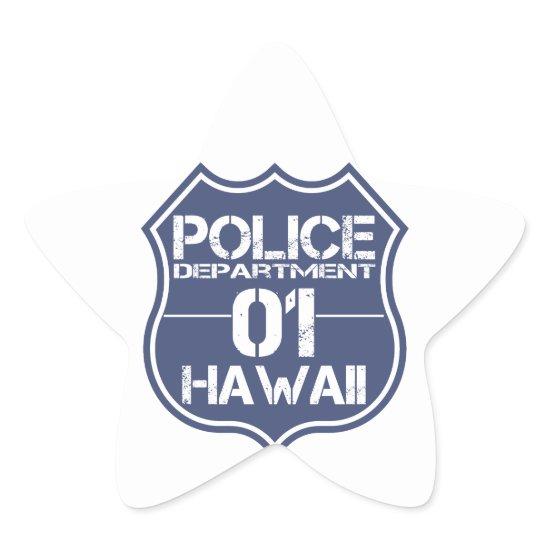 Hawaii Police Department Shield 01 Star Sticker