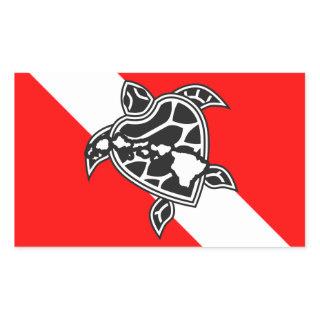 Hawaii Turtle Dive Flag Rectangular Sticker