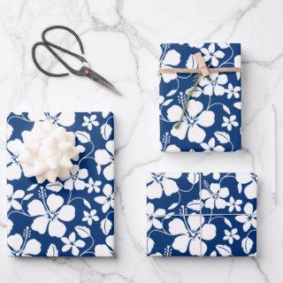 HAWAIIAN HULA (HIBISCUS) NAVY  SHEETS