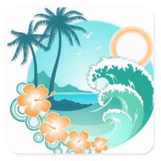 Hawaiian Island 1 Square Sticker