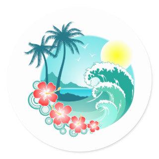 Hawaiian Island 3 Classic Round Sticker