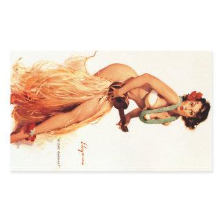 Hawaiian Pin Up Rectangular Sticker