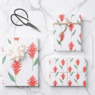 Hawaiian Print red ginger flower  Sheets
