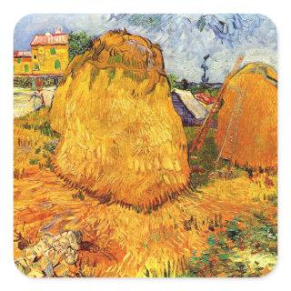 Haystacks in Provence by Vincent van Gogh Square Sticker