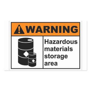 Hazardous Materials Storage Area Rectangular Sticker