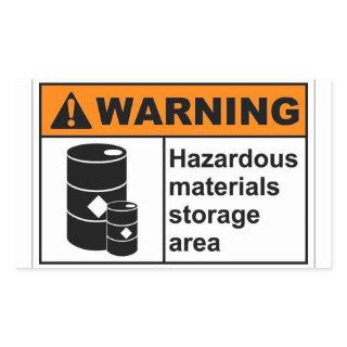 Hazardous Materials Storage Area Rectangular Sticker