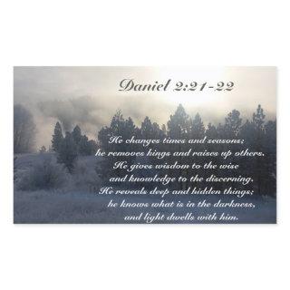 He changes times and seasons, Daniel 2:21 Bible Rectangular Sticker