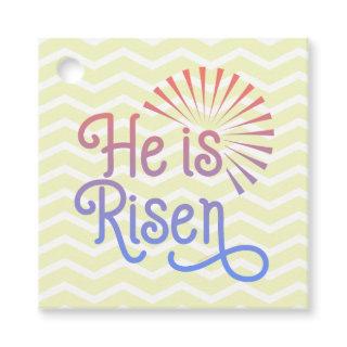 He is Risen Christian Easter Retro Favor Tags