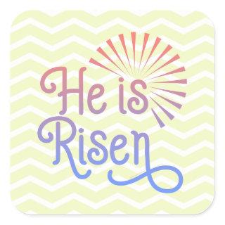 He is Risen Christian Easter Retro Square Sticker