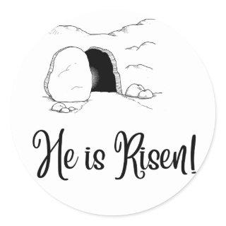 He is Risen! Classic Round Sticker