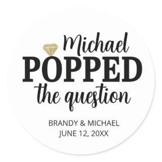 He Popped The Question Sticker | Gold Diamond