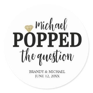 He Popped The Question Sticker | Gold Diamond