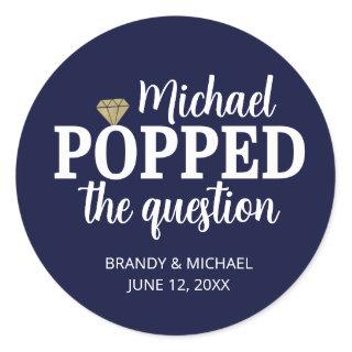 He Popped The Question Sticker | Navy