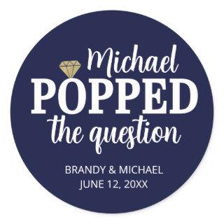 He Popped The Question Sticker | Navy