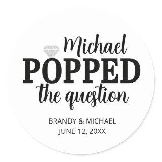 He Popped The Question Sticker | Silver Diamond