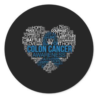 He With Dark Blue Ribbon Colon Cancer Awareness Mo Classic Round Sticker