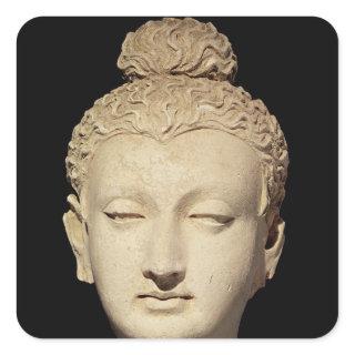 Head of a Buddha, Greco-Buddhist style Square Sticker