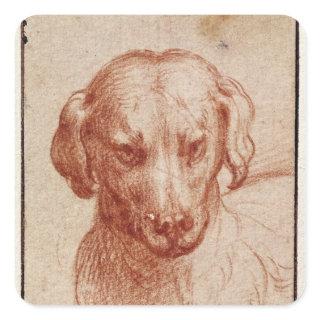 Head of a Dog Square Sticker