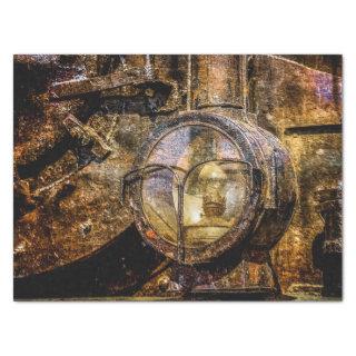 Headlight Of The Retro Steam Train Tissue Paper