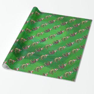 Heads and Tails Festive TRex Green Pattern