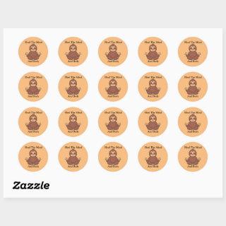 Heal the mind and body meditating sloth   classic round sticker